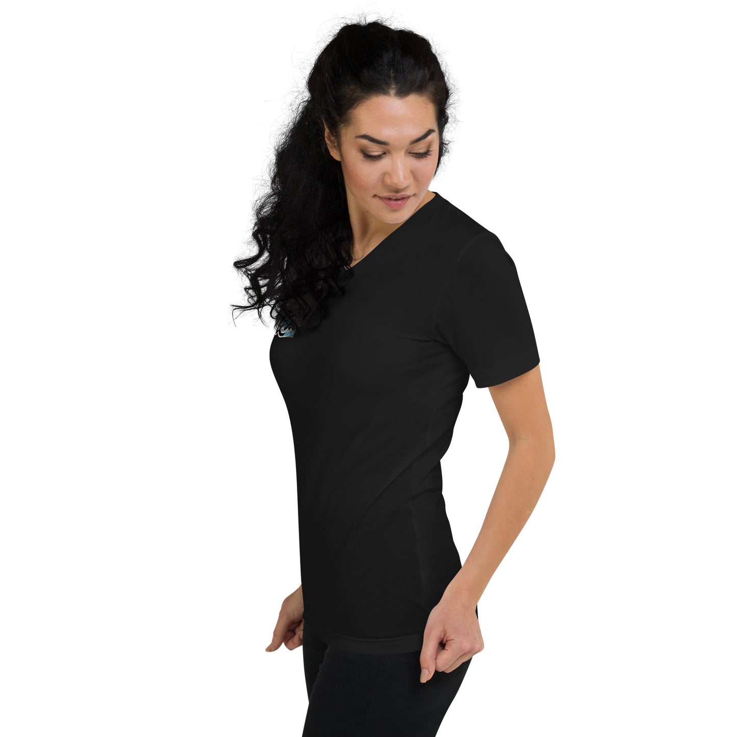 Kurzärmeliges Unisex-T-Shirt mit V-Ausschnitt - i love napoli - schwarz oder weiß